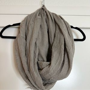 Tan Circle Scarf with‎ Raw Hem